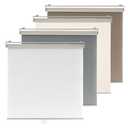 Ajadeblind Cordless Blackout Roller Shades for Indoor Windows – Jacquard Linen Look, Thermal UV Blocking Pull Down Blinds for Bedroom, Office, Home(Linen Ivory White,23"x72")