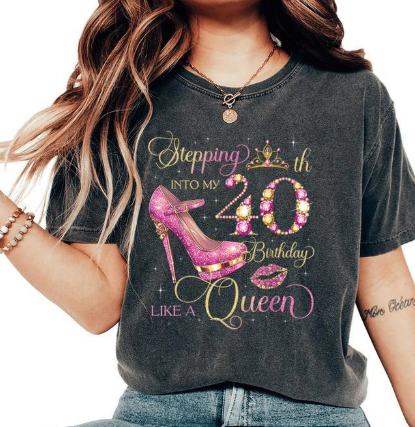 Stepping Into My 40th Birthday Like Queen 40 Years Old Woman T-Shirt SIZE S