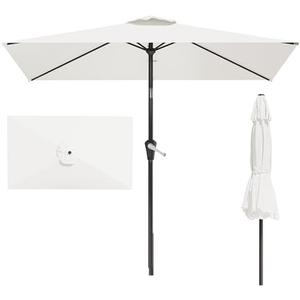 AreShark 6.5' x 10' Rectangular Patio Umbrellas for Outdoor, Outdoor Table Umbrella, Large Outdoor Patio Umbrellas with 6 Sturdy Ribs for Market, Garden, Pool (Cream-white)