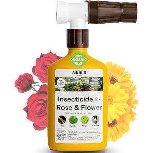 Organic Insecticide for Roses & Flowers – 16oz Ready-to-Spray Pest Control – Controls Aphids, Thrips, Japanese Beetles & More – Bee-Safe & Eco-Friendly