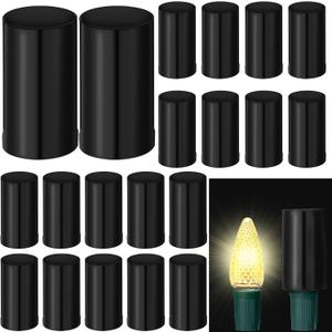 20 Pcs No Glow Christmas Bulbs Light Caps Compatible with C9 LED String Lights Rubber String Lights Caps Soft Christmas Blackout Light Cap Covers