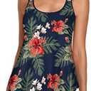 Urchics Womens 2025 Tankini Swimsuits Tummy Control Flowy Swimwear Two Piece Bathing Suits Swim Tank Top with Boyshorts, Size XL