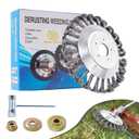 Weed Brush Trimmer, 6 Inch Twisted Wire Wheel for Lawn Edging, Weed Remover Device Trimmer Head, Brush Cutter with Weed Brush, Weed Brush Includes 7 Accessories