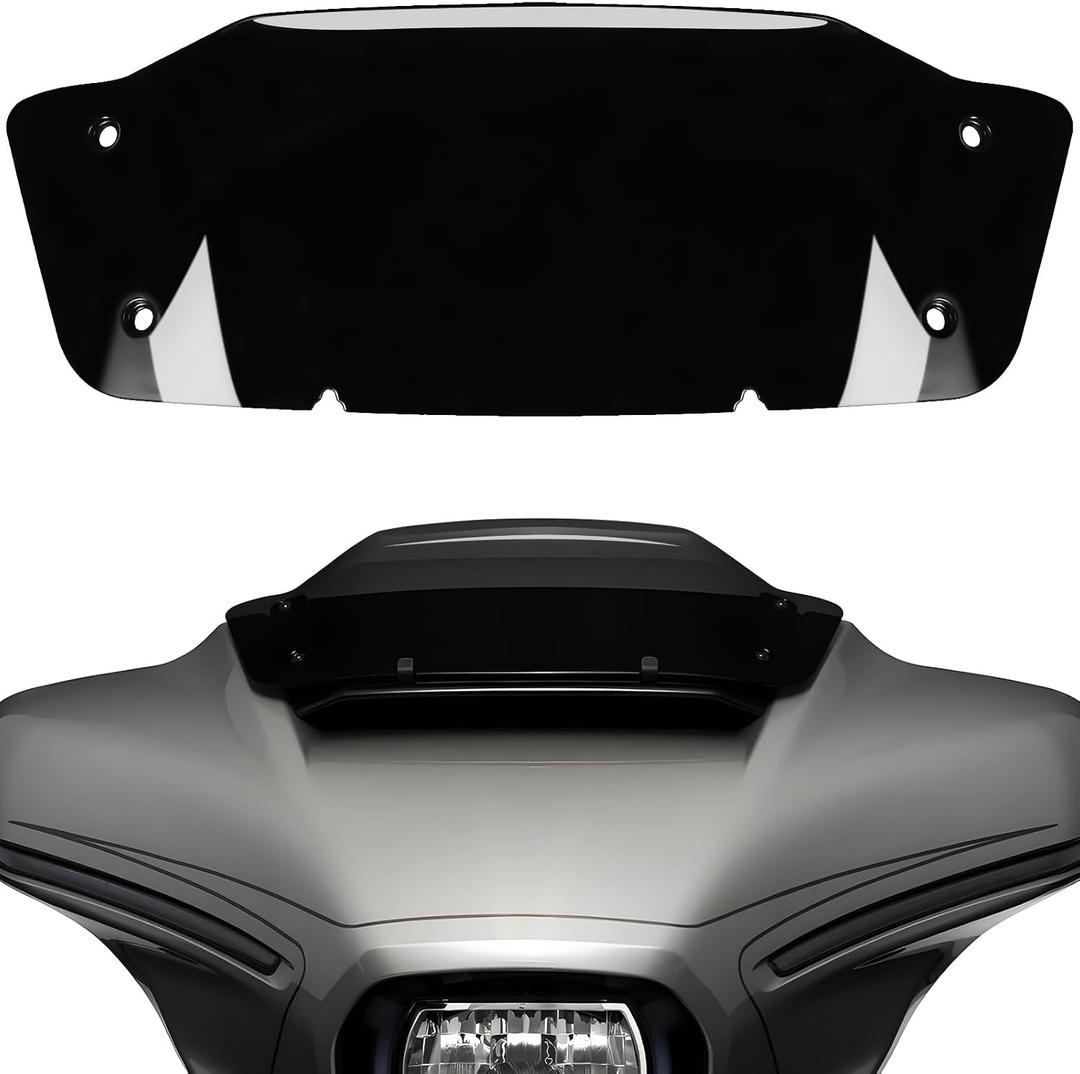 7" Windshield for Street Glide FLHX 2024-UP, Motorcycle Windscreen Splitter Wind Shield Visor Replacement Accessories for Harley Davidson CVO Street Glide Ultra FLHX FLHXSE FLHXU, Black Windshield