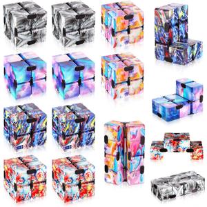 Galaxy 10 Pcs Cubes Bulk Gifts Space Astronaut Sensory Stress Anxiety Relief Cool Hand Mini Kill Time Cube Party Favors Stuffers for ADHD Adults, 5 Styles(Modern Style)