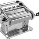 MARCATO Made in Italy Atlas 150 Classic Manual Pasta Maker Machine, Chrome Steel with Black Hand Crank. Makes Lasagna, Fettuccine & Tagliolini.