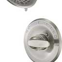 Bathtub Faucet Trim Kit Compatibe with 1300/1400 Series, 9-Setting High Pressure 5.5" Round Rain Shower Head& Handle Set, Brushed Nickel(Valve& Catridge Not Inclued)