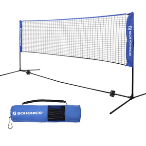 SONGMICS 3m Portable Tennis Badminton Net with Height Adjustable and Transport Bag Blue