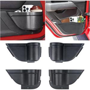 4PCS Front and Rear Door Storage Pockets for Jeep Wrangler JK Accessories 2011-2018 for Jeep JK Accessories 2/4 Door for Jeep Wrangler Accessories Interior 2017 for Jeep Accessories Wrangler JK JKU