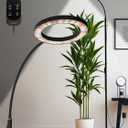 GLOWRIUM Grow Lights for Indoor Plants, Full Spectrum LED Grow Light, Stepless Dimming, 3 Lighting Mode and Adjustable Height, Plant Light with 3/ 9/ 12/ 16H Timer (Black, 24W)