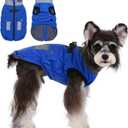 Gyuzh Dog Coat Jacket Vest Clothes Dog Harness Coat Adjustable Reflective Dog Jackets with Pockets and Faux Fur Collar Winter Waterproof Dog Coats for Dogs (Large, Dark Blue)