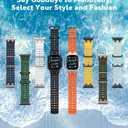 Upgraded Ocean Band Compatible with Apple Watch Ultra 3/2/1 49mm, S11/S10 46mm, 9/8/7 45mm, SE3/SE2/SE/6/5/4 44mm, 3/2/1 42mm, Metal Connector Breathable Sport Watch Strap for Men Women