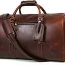 Leather Duffel Bag for Men & Women Travel, Weekend, Overnight, Gym Bag (Chestnut II)
