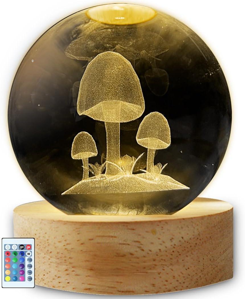 Mushroom Dcor Night Lamp Gifts, Small Mushrooms Desk Light Decor for Women Teens Kids Girls Bedroom (16 Color, Remote Control)