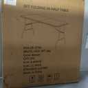 5 FT Folding Table, 400 lb Heavy Duty Plastic Table with Carrying Handle, Brown