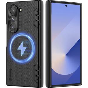 Nillkin for Samsung Galaxy Z Fold 6 Magnetic Case with Screen Protector, [Compatible with MagSafe][Hinge Protection] Frosted Texture Slim Fit Protective Phone Case for Galaxy Z Fold 6 Case Black
