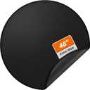 DocSafe 48" Round Fire Pit Mat, 4-Layer Fireproof Under Grill Mat Heat Insulated Indoor Fireplace Pad Protector for Decks,Patios,Grass,Solo Stove Bonfire, Reusable Oil-Proof and Waterproof, Black