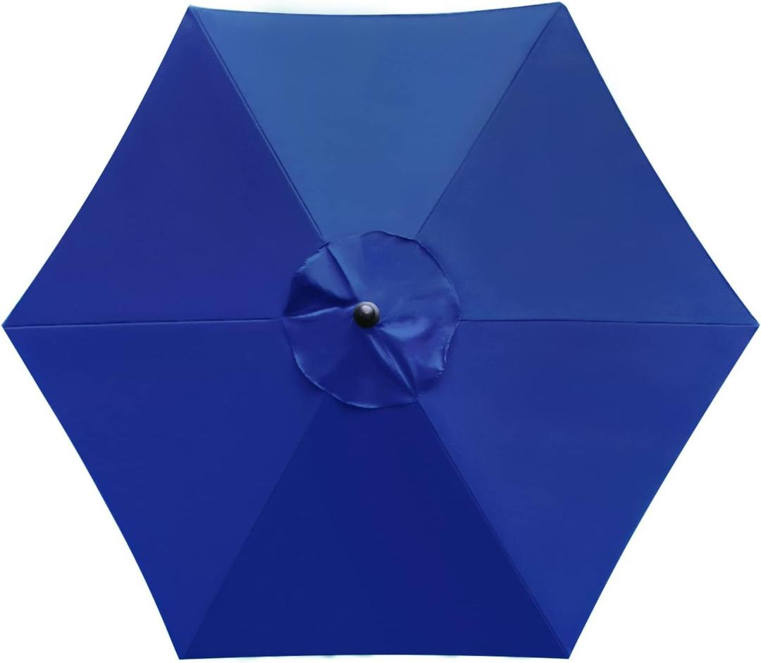 Sunnyglade 7.5ft Patio Umbrella Replacement Canopy Market Umbrella Top Outdoor Umbrella Canopy with 6 Ribs (Navy Blue)