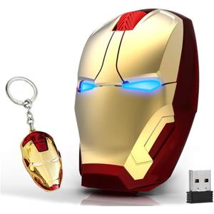 Ergonomic Wireless Mouse - Cool Mice 2.4G Portable Optical Mice with USB Receiver, for Notebook PC Laptop Computer Mac Book, Add a Keychain (Golden)