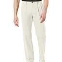 Men's Classic-Fit Wrinkle-Resistant Pleated Chino Pant (Big & Tall), Stone, 31W x 29L