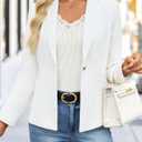 ZESICA Women's Long Sleeve Lace V Neck Fall Shirts Slim Fit Going Out Tops Ribbed Knit Dressy Business Casual Blouses (White, M)