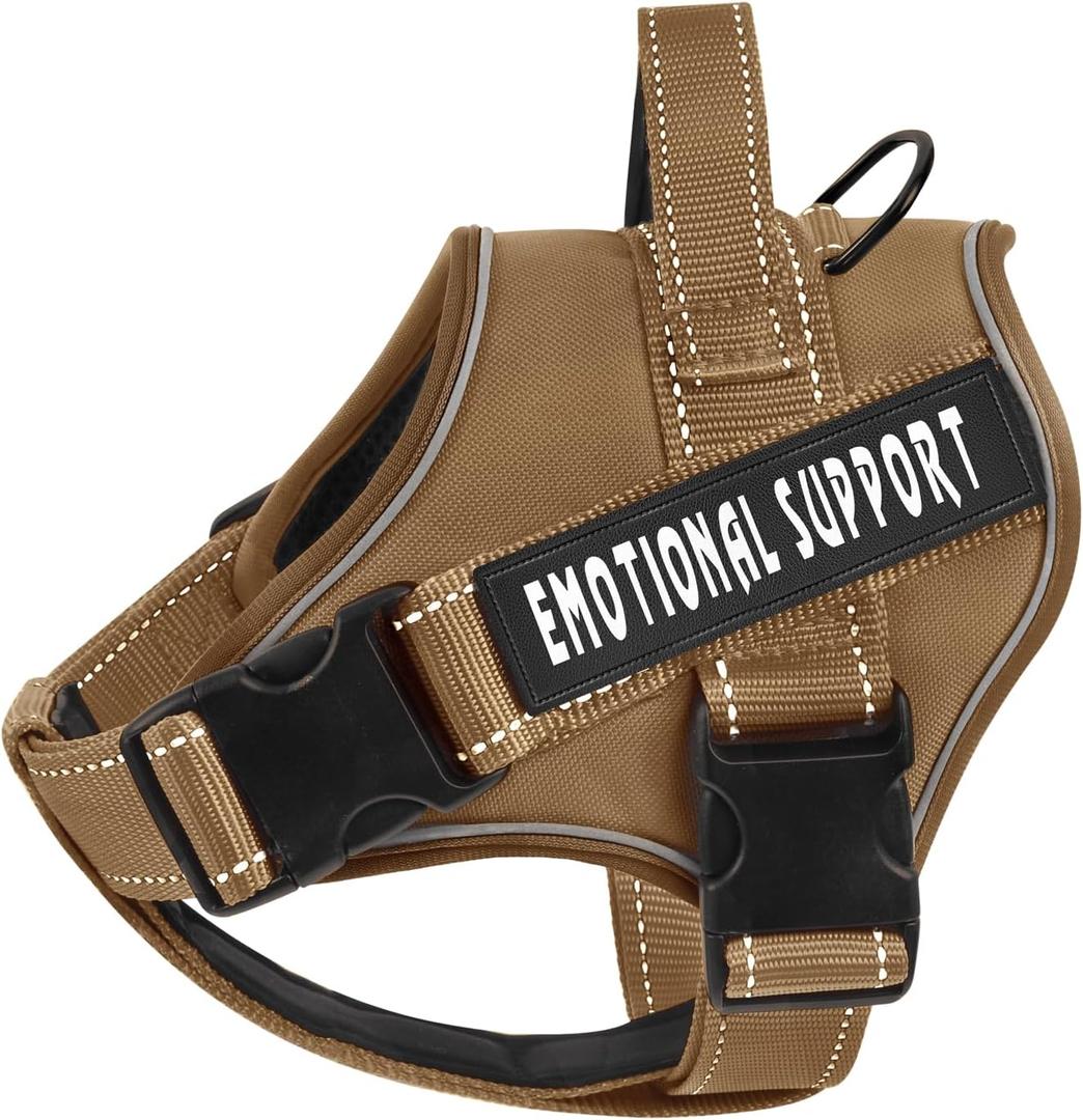 VOOPET Emotional Support Dog Harness, Professional Service Dog Vest for Medium Dogs, Reflective, Breathable, Adjustable, No Pull/Choke, ESA Essential Harness