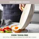 GreenPan 10 Piece Cookware Set, Non-Toxic PFAS-Free Hard Anodized Healthy Ceramic Nonstick, Stainless Steel Gold Handle, Glass Lids, Dishwasher Safe, Oven & Broiler Safe, Taupe Brown