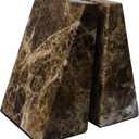 Decorative Bookends for Bookshelves, Set of 2 Marble Bookends for Living Room, Office, Bedroom, Heavy Duty,2 Pieces, Brown