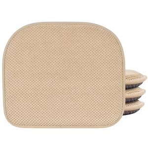 PRONOUS Khaki Memory Foam Chair Pads, 6 Pack D-Shaped Seat Cushions for Dining Office Chairs, 17" x 15", Nonslip