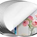 7PCS 12" Round Mirror for Centerpieces, Mirror Trays Flat Circle MirrorsTiles Mirror Candle Plates for Wedding Birthday Christmas Table Centerpieces Party Centerpieces