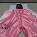 Men Boxing Shorts for Boxing Training Fitness Gym Cage Fight MMA Mauy Thai Kickboxing Trunks Clothing (XX-Small, Pink/White)