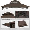 COOSHADE Grill Gazebo Replacement Canopy Roof Outdoor Double Tiered Barbecue Gazebo Top Cover Fit for Model L-GG001PST-F (Brown) 9.84"L x 9.05"W x 1.96"H