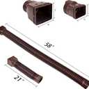 2 Pack Rain Gutter Downspout Extensions Flexible,Downspout Extender Diverter Extendable from 21" to 58". Drain Pipe Connector Extendable for Most Residential Downspouts (Brown)