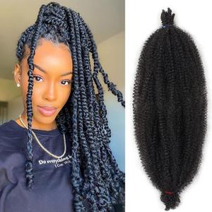 20 Inch Pre-Separated Springy Afro Twist Hair 8 Packs Spring Twist Hair For Distressed Soft Locs Natural Black Marley Twist Braiding Hair Synthetic Hair Extension For Black Women (8 Strands/Pack,1B#)