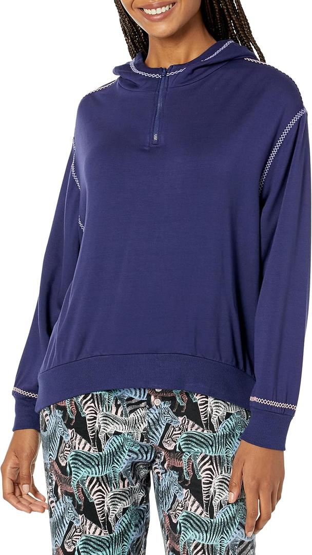 PJ Salvage womens Loungewear Ric Rak Patty Wack Hoody (X-Small, Navy)