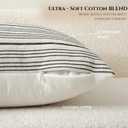 DWR Striped 3D Textured Weave Throw Pillow Covers 20x20 Set of 2, Polyester Cotton Blend in Black, Modern Farmhouse Decorative Pillow Cases for Couch Sofa Bed Living Room