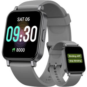 Pedometer Watch Senior Friendly No App/Phone Required, Waterproof Fitness Tracker Watch with Step Counter Calories/Sleep Tracker for Walking Running for Men Women (Gray)