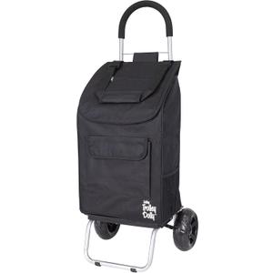 dbest products Trolley Dolly Black Foldable Shopping cart for Groceries with Wheels and Removable Bag and Rolling Personal Handtruck Standard