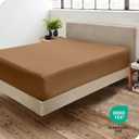 Bare Home Fitted Bottom Sheet Twin XL Size - Premium 1800 Microfiber - Ultra-Soft Hotel Luxury - Deep Pocket - Durable and Long Lasting (Twin XL, Caramel)