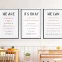 3pcs Affirmation for Kids Wall Art Nursery Wall Decor Daily Inspirational Quotes Posters Positive Motivational Words Prints Canvas Kids Bedroom Painting Pictures for Nursery Playroom Unframed
