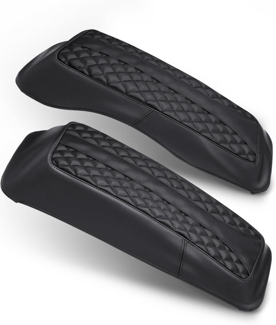 MoKitDora Touring Saddlebag Lid Bra Covers Compatible with 1993-2013 Harley Road King Road Glide Electra Glide Street Glide, Small Lattice Black