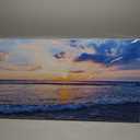 Wapluam Canvas Wall Art For Living Room Office Wall Decor Blue Beach Ocean Sea Waves Landscape Wall Painting Ready To Hang Bedroom Home Decorations Canvas Prints Posters Pictures Wall Mural Artwork (40"L x 20"W)