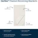 Gerber Unisex Baby 100% Cotton Flannel Receiving Blankets 30x30 Inches (Pack of 4), Animals + Geos Neutral, One Size