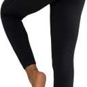 ALONG FIT Anti-Nail Leggings for Women, Non-See-Through Yoga Pants with Phone Pockets, Tummy Control Full-Length/Capri Tights (Black, XS)