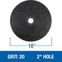 Mercer Industries 428020 Silicon Carbide Floor Sanding Disc, Cloth Back, 18" x 2" Hole, Grit 20X, 20-Pack