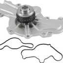 AW6348 Water Pump with Gasket Compatible with Ford Edge Fusion Flex Explorer Taurus 2011-2019 Compatible with Lincoln MKS MKZ MKT MKX MAZDA 6 CX9 with Double-Row Sprocket Engine 3.5L 3.7L