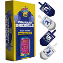 Izzy 'n' Dizzy Hanukkah Dreidels - Blue and White Wooden Dreidel - 4 Pack Medium - Hand Painted - Game Instructions Included Pack of 3