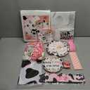 cocomigo 232pcs Holy Cow I'm One Birthday Decorations Complete Party Set, Holy Cow I'm One Theme 1st Birthday Decorations Girl, for Cow Print Theme Party Serves 20 Guests