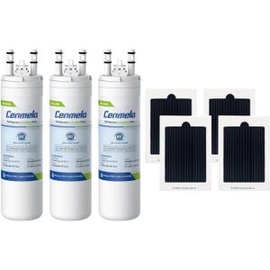 CML006 Compatible with WF3CB Water Filter 3 PCS & PAULTRA Air Filter 4 PCS, Compatible with Pure Source 3, 706465, 242069601, 242086201, 242017800, PS3412266, AP4567491, WF425, Height 9 inches