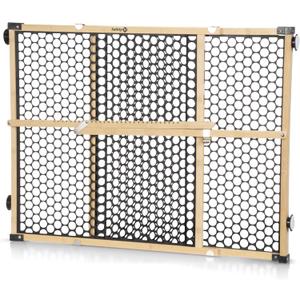 Safety 1st Bamboo Baby Gate for Doorways, No Drill Easy Install, Dog Gates, Fits 28"-42", 24" High, Bamboo and Black